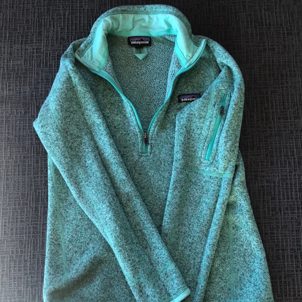 Patagonia Teal Quarter-Zip Fleece Pullover